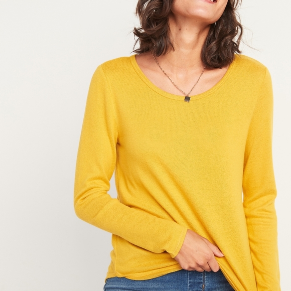 Old Navy Tops - Old Navy Yellow Plus Tunic Long Sleeve Soft Sexy
